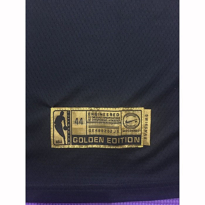 Camiseta Golden Edition Los Angeles Lakers Kobe Bryant NO 24 Negro